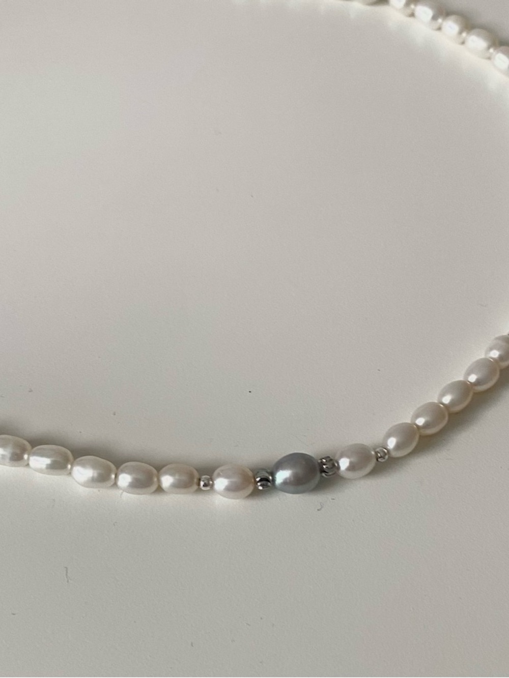Freshwater Pearl Necklace with Silver Accent Pearl